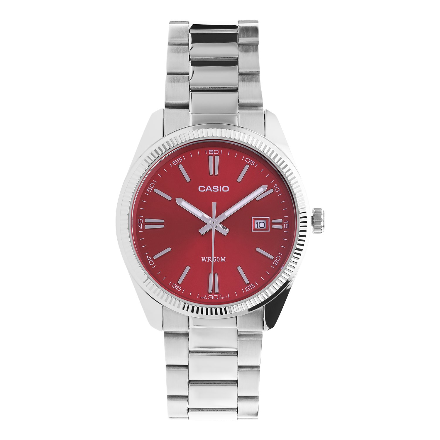 Casio horloge rode wijzerplaat MTP-1302PD-4AVEF