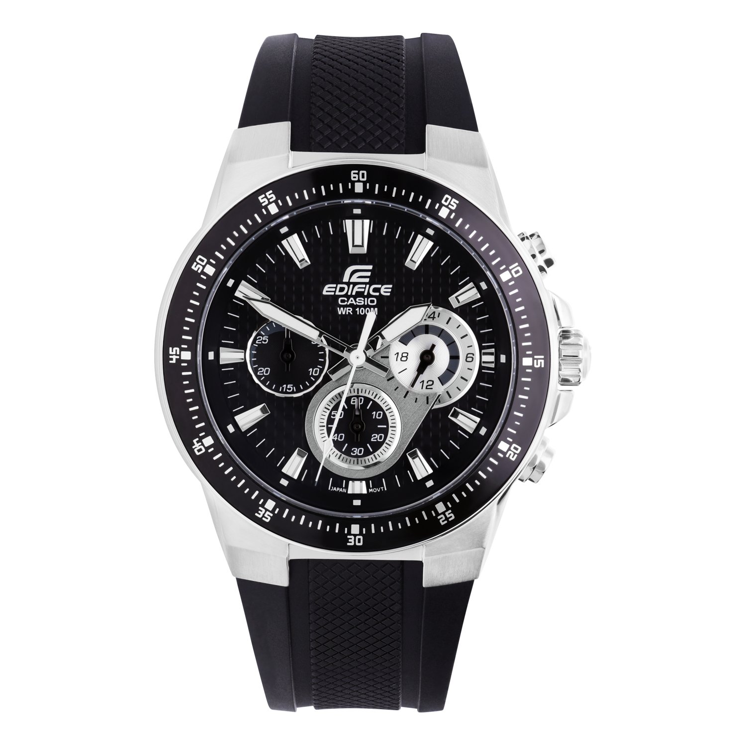 Edifice horloge rubber band zwart EF-552-1AVEF