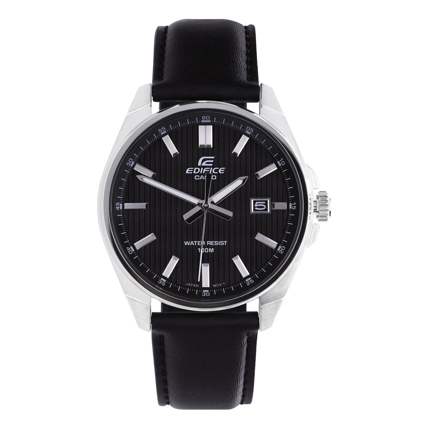 Edifice horloge leren band zwart EFV-150L-1AVUEF