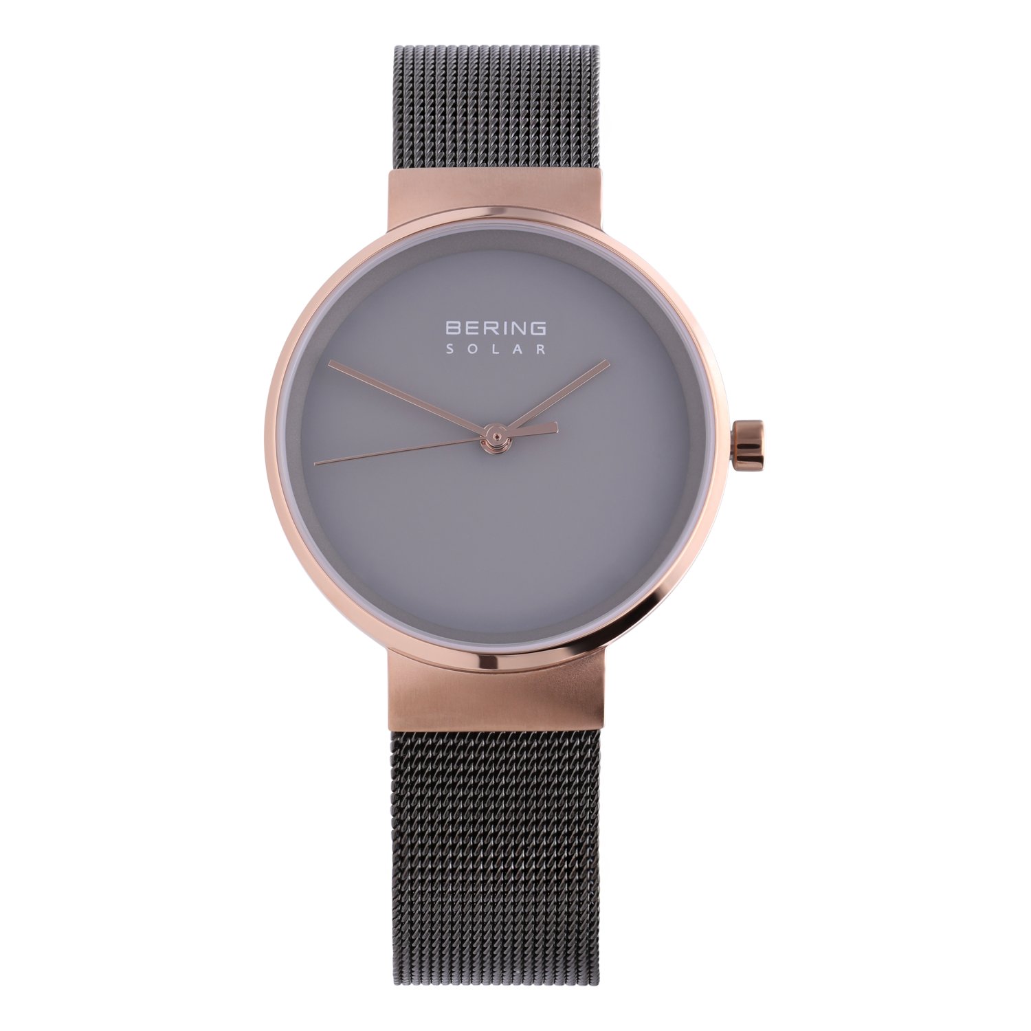 Bering solar horloge met mesh band grijs 14331-369