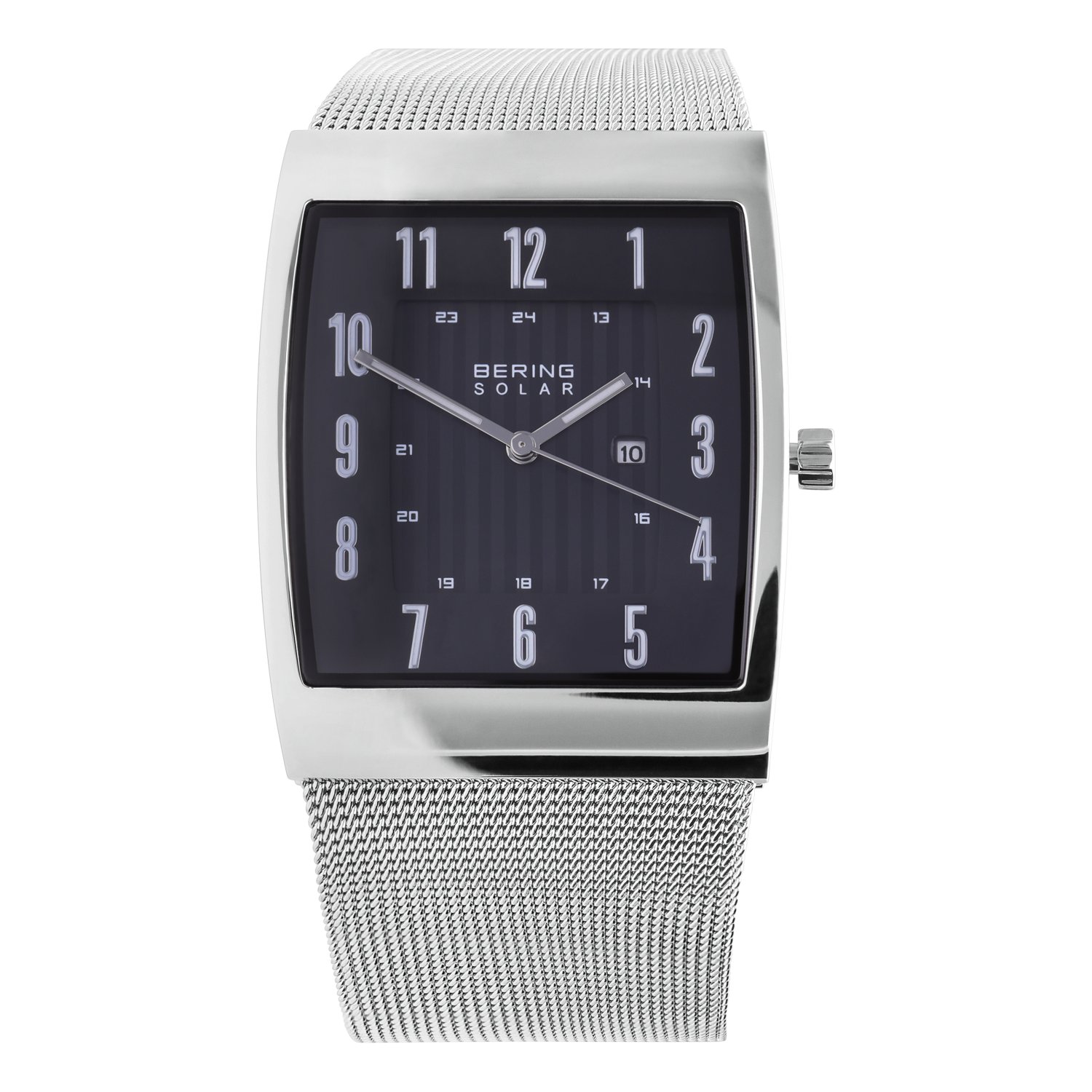 Bering solarhorloge met mesh band zilver 16433-002