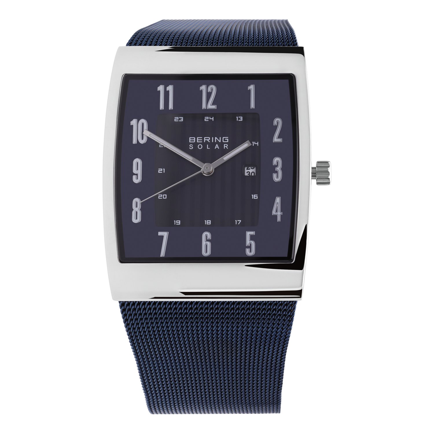 Bering solar horloge met mesh band blauw 16433-307