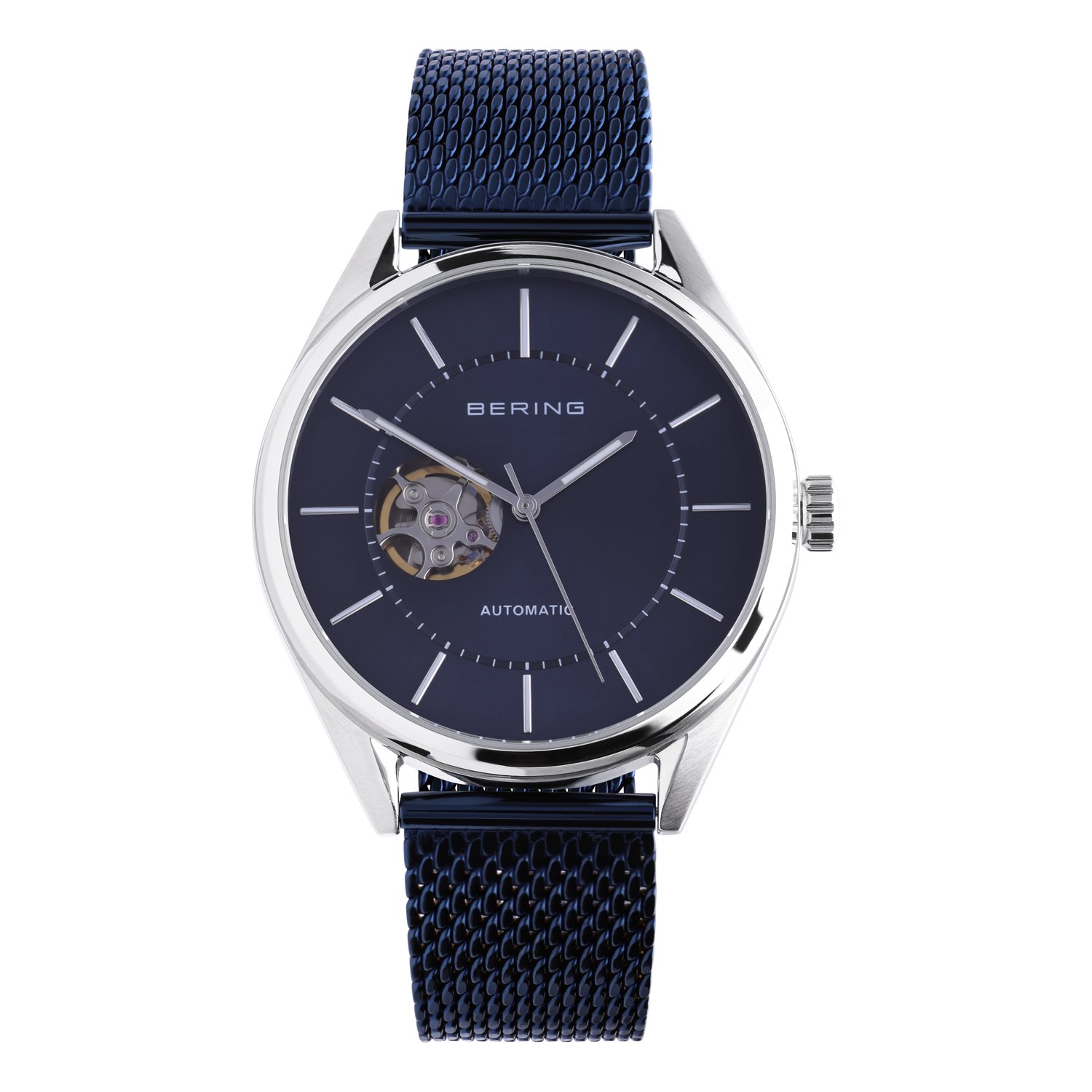 Bering horloge met mesh band blauw 16743-307