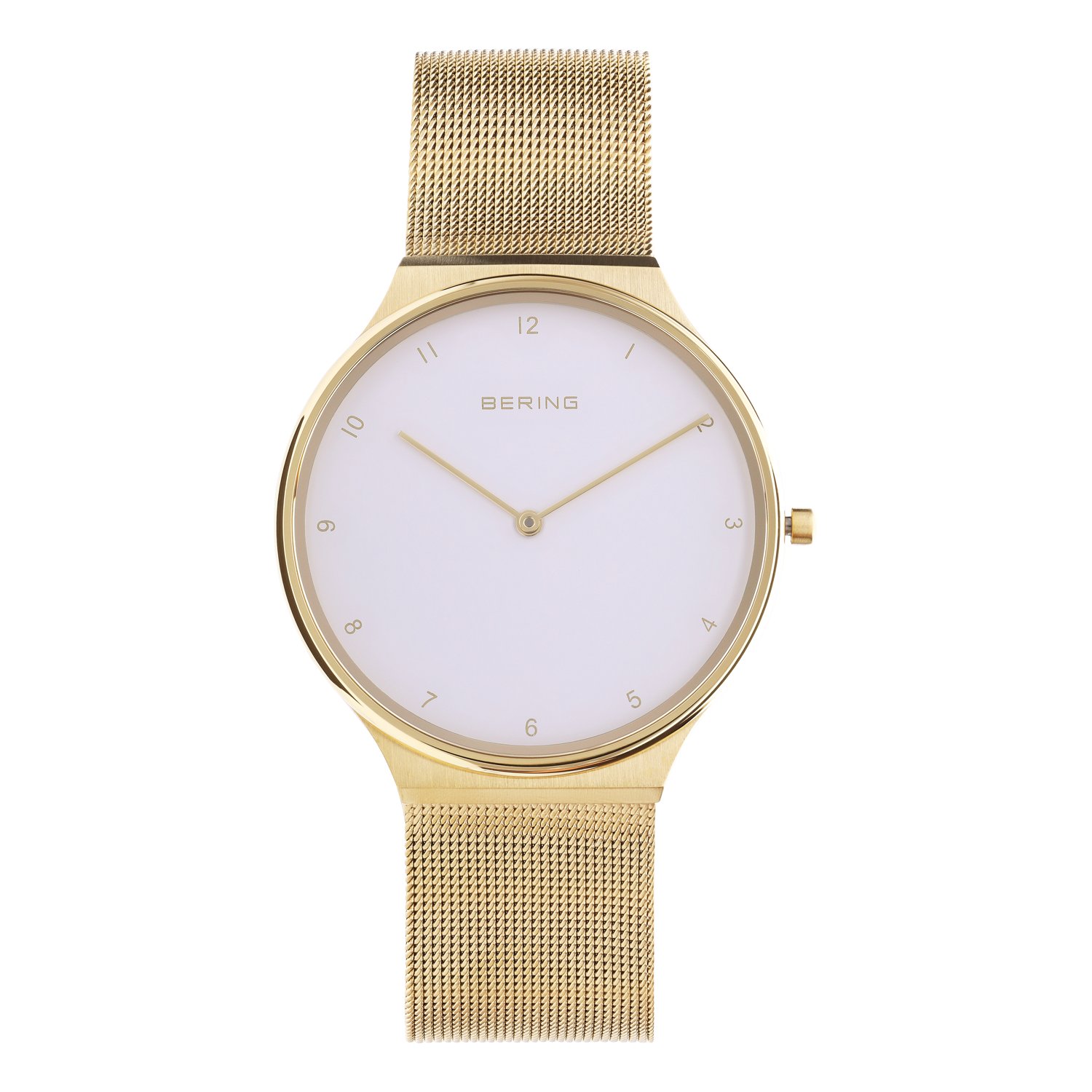 Bering horloge met mesh band goud 18440-334