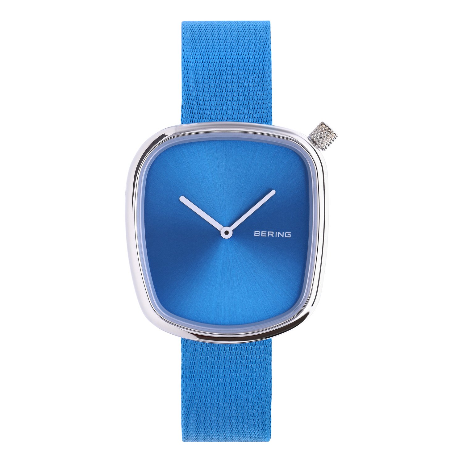 Bering horloge met stoffen band blauw 18034-308