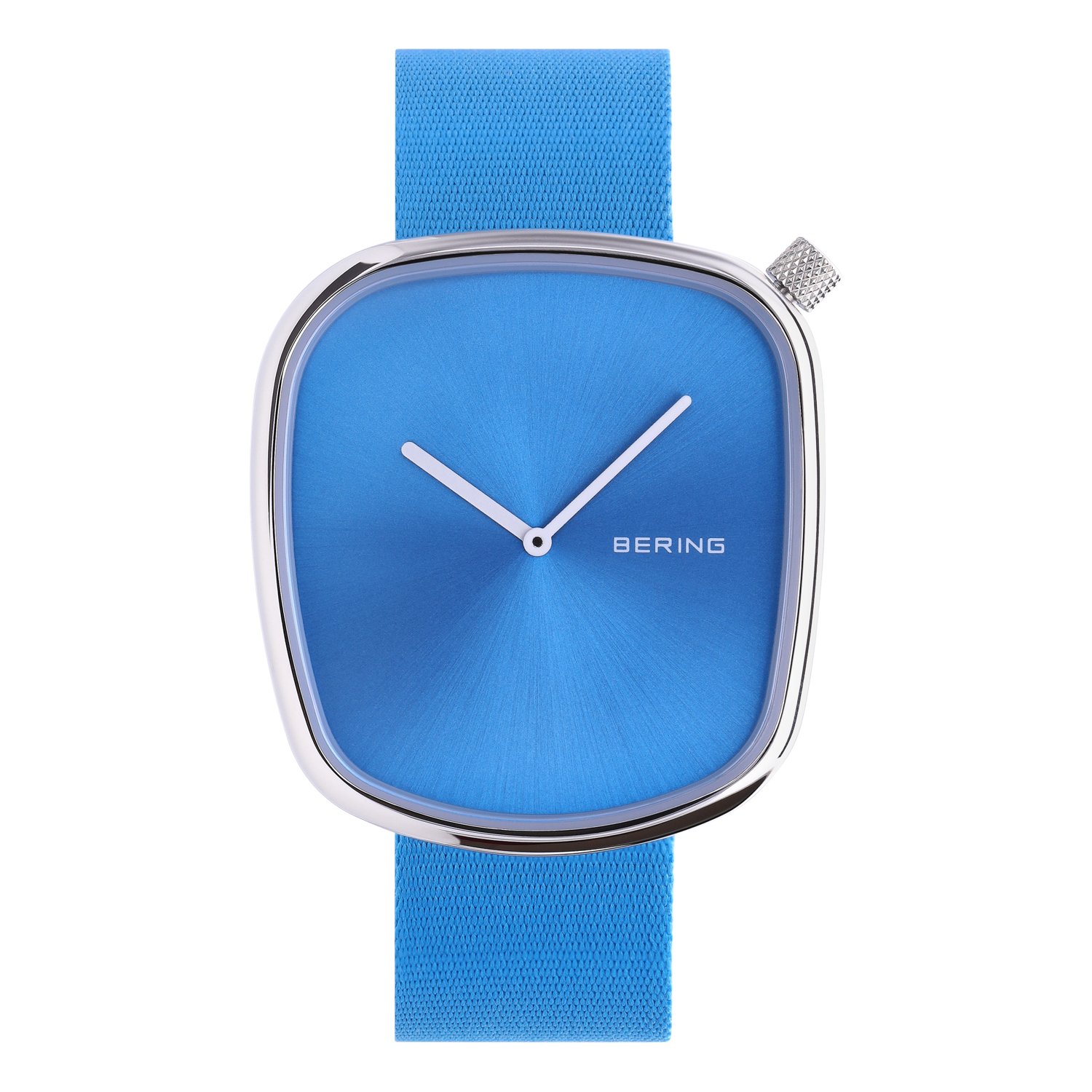 Bering horloge met stoffen band blauw 18040-308