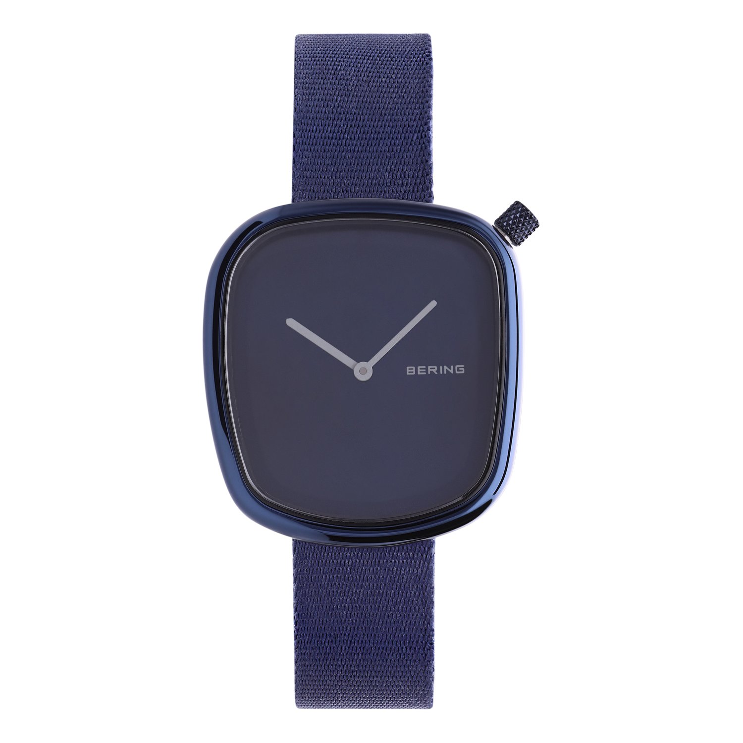 Bering horloge met stoffen band blauw 18034-397