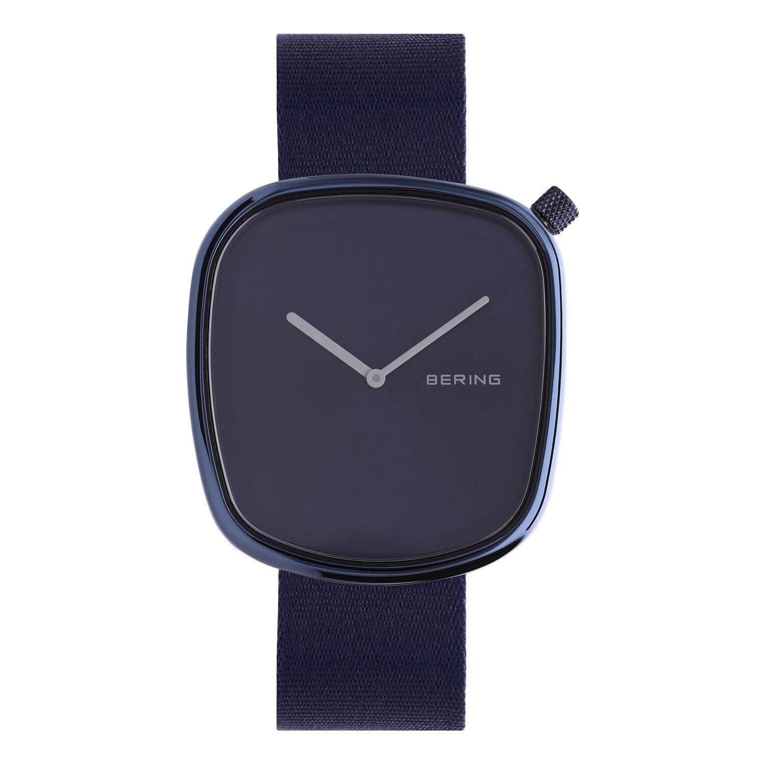 Bering horloge met stoffen band blauw 18040-397