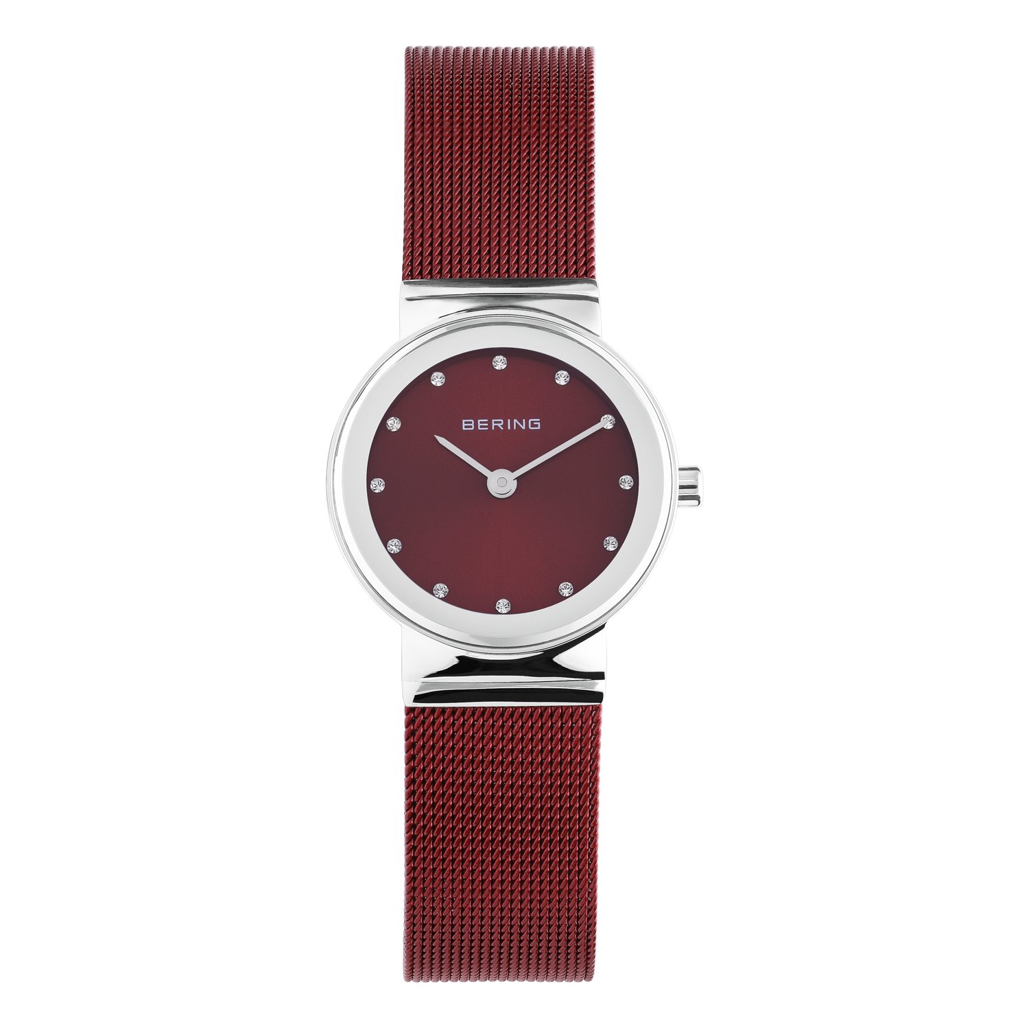 Bering horloge met mesh band rood 10126-303