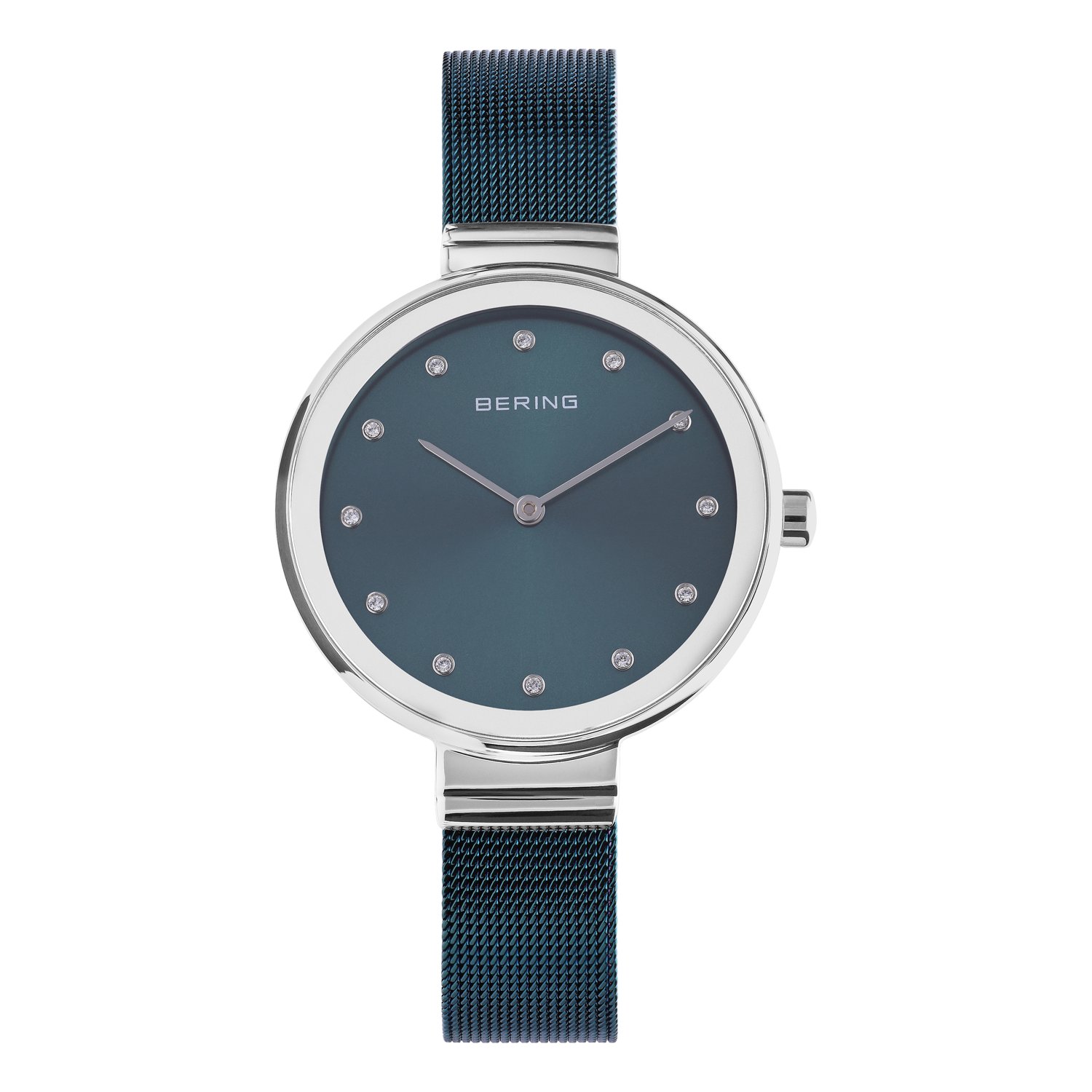 Bering horloge met mesh band groen 12034-808