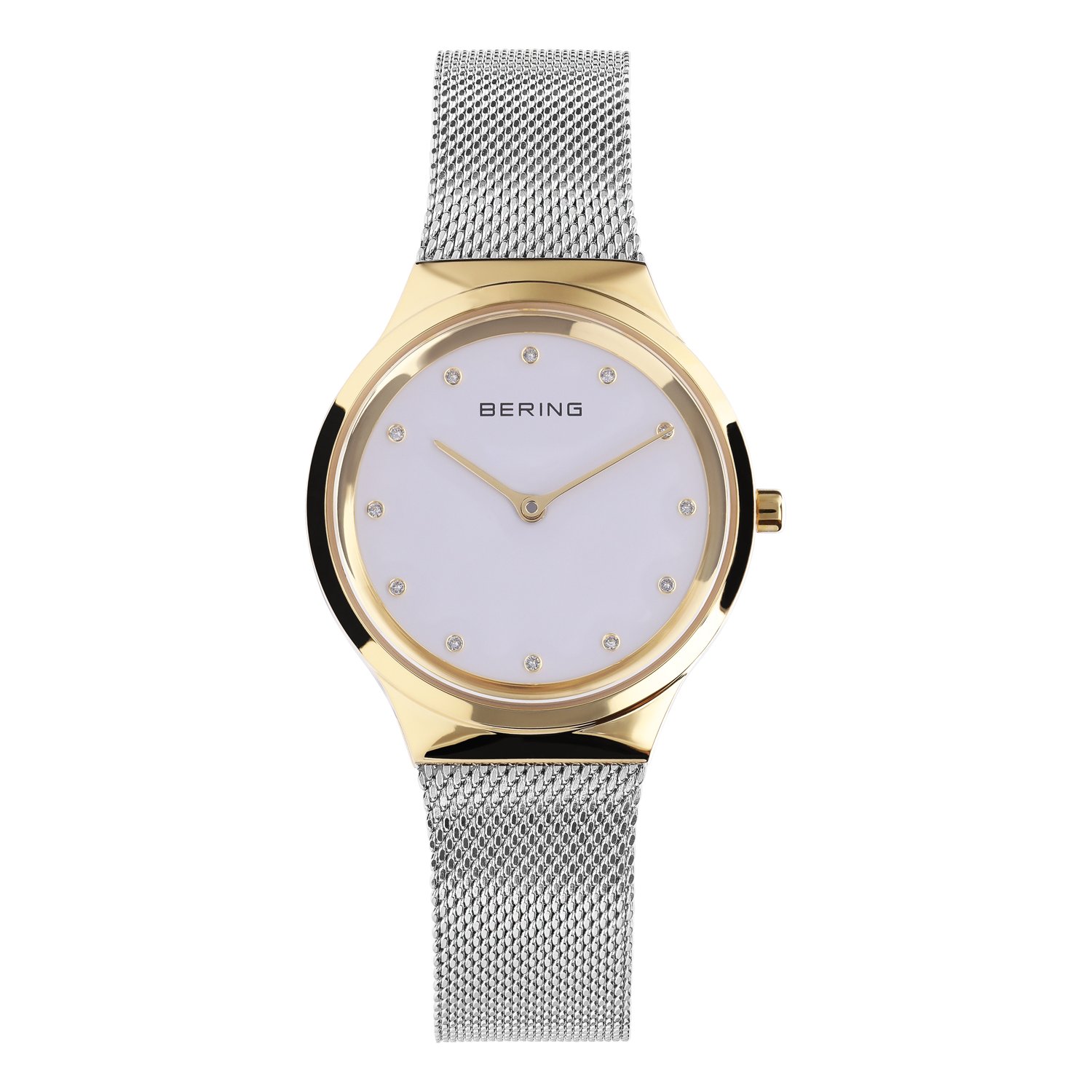 Bering horloge met mesh band bicolor 12131-010