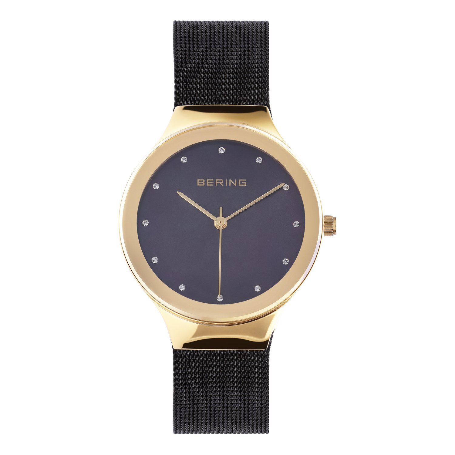 Bering horloge met mesh band zwart 12934-132