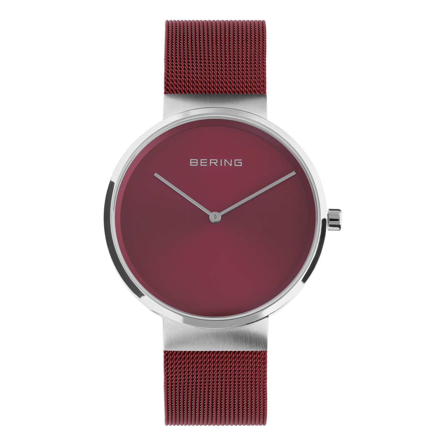 Bering horloge met mesh band rood 14539-303