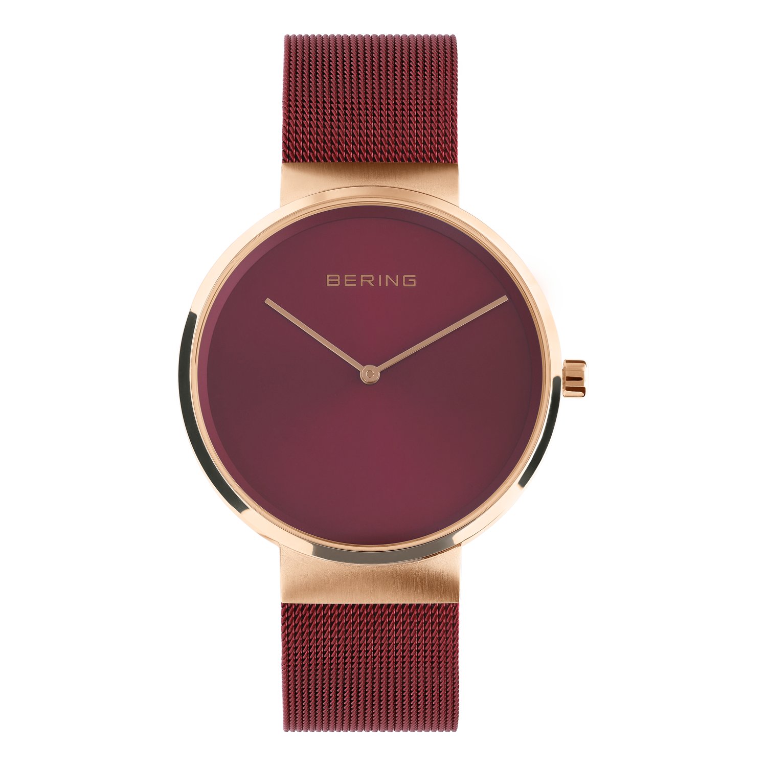 Bering horloge met mesh band rood 14539-363