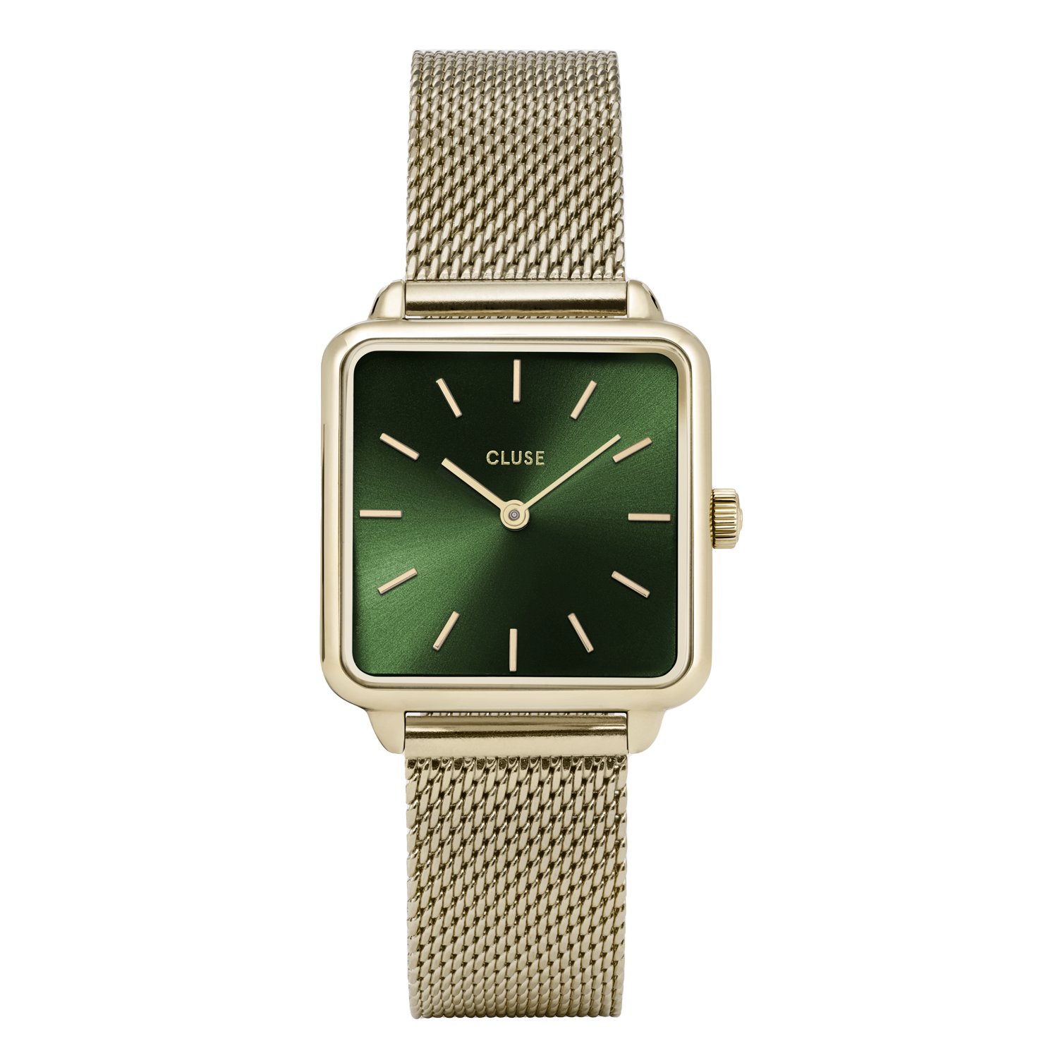 CLUSE - La Tétragone horloge meshband goud en groen