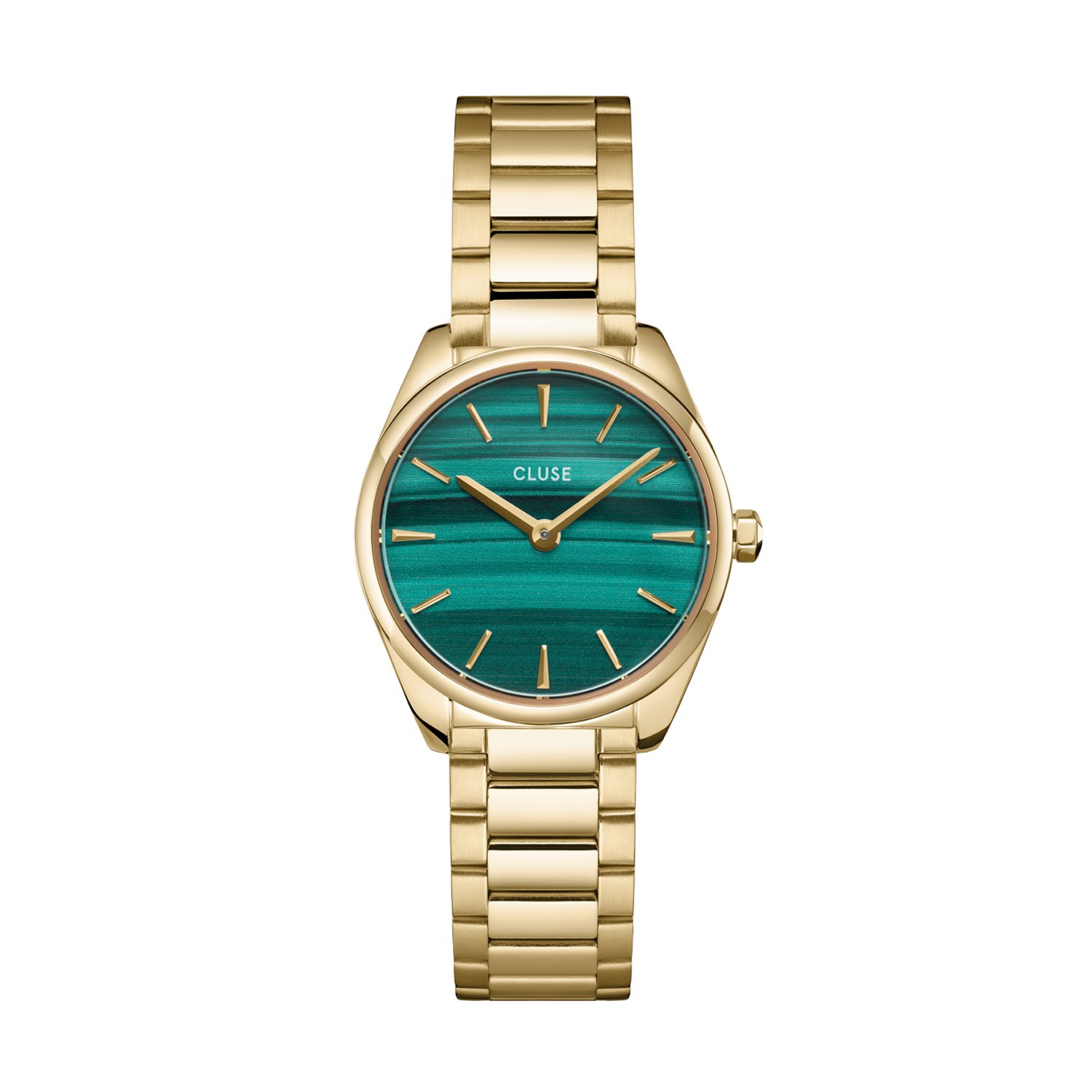 CLUSE - Féroce Mini stalen horloge goud met groen