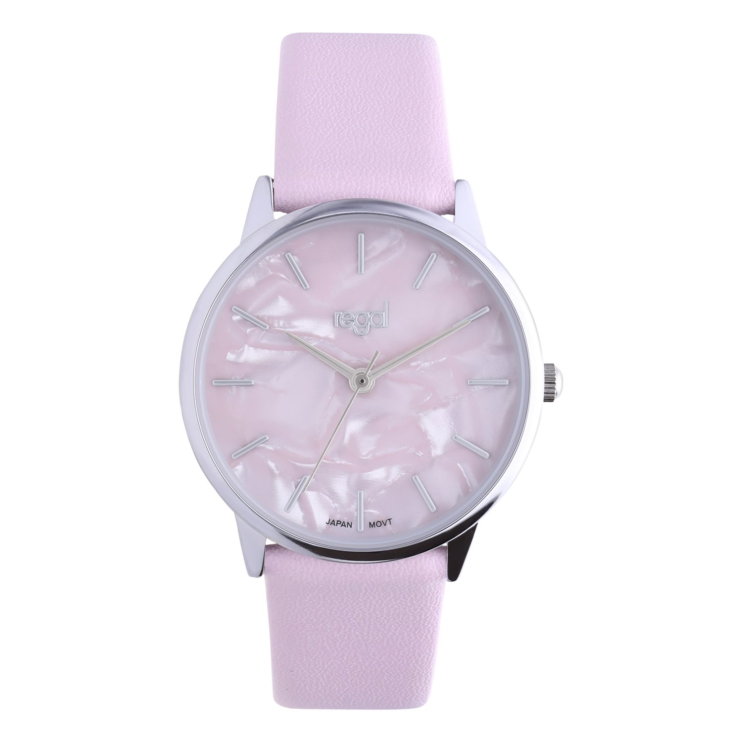 Regal dames horloge pink, parelmoer wijzerplaat