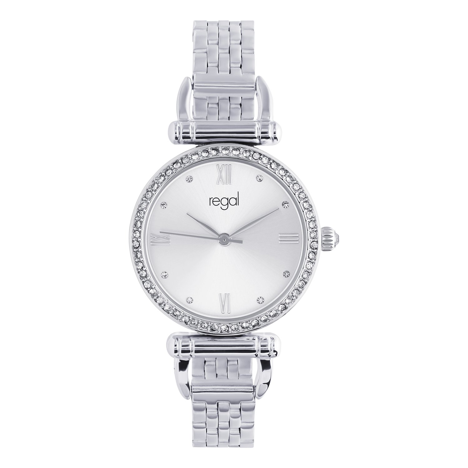 Regal dames horloge zilverkleurig met zirkonia