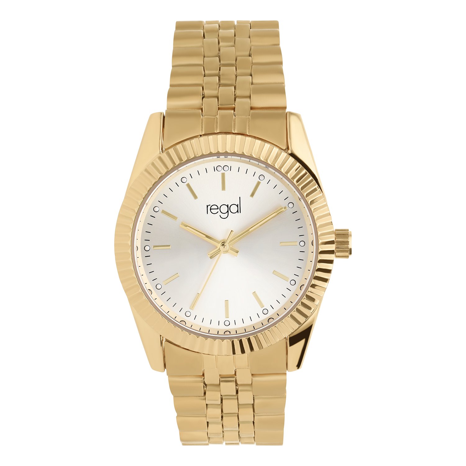 Regal dames horloge goud met bewerking