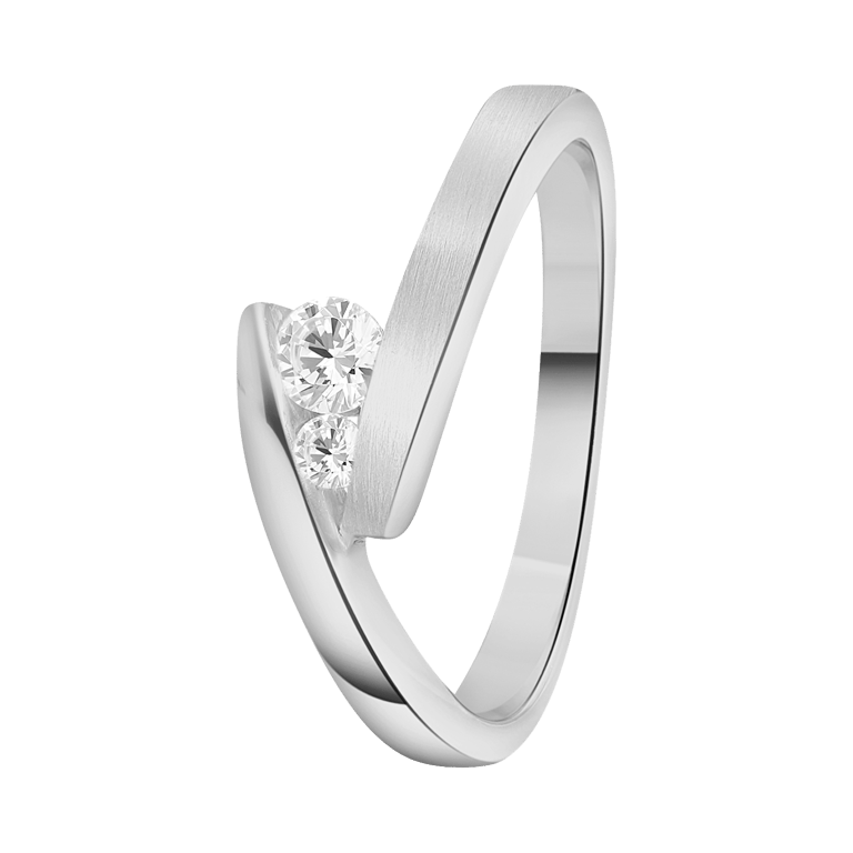 Zilveren ring met zirkonia