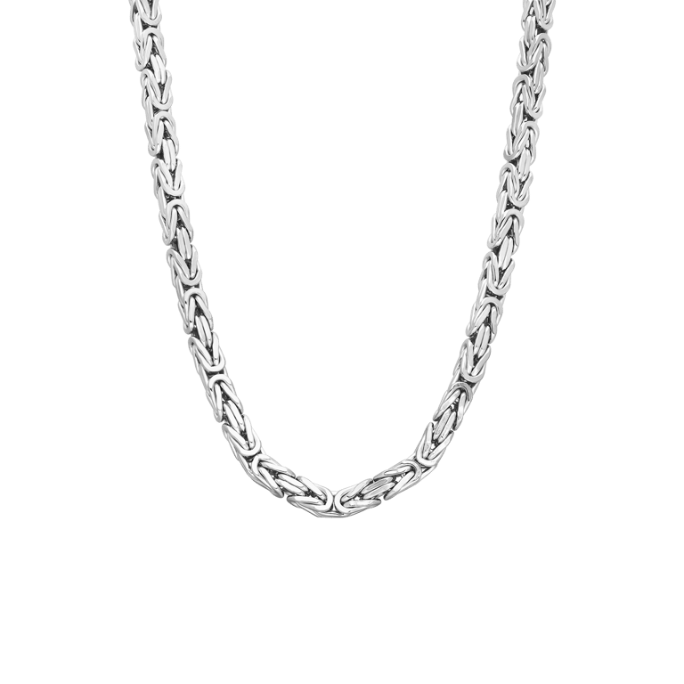 Gerecycled zilveren herenketting met koningsschakel