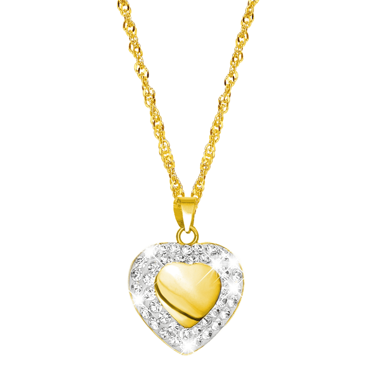 14 karaat geelgouden ketting met hanger hart