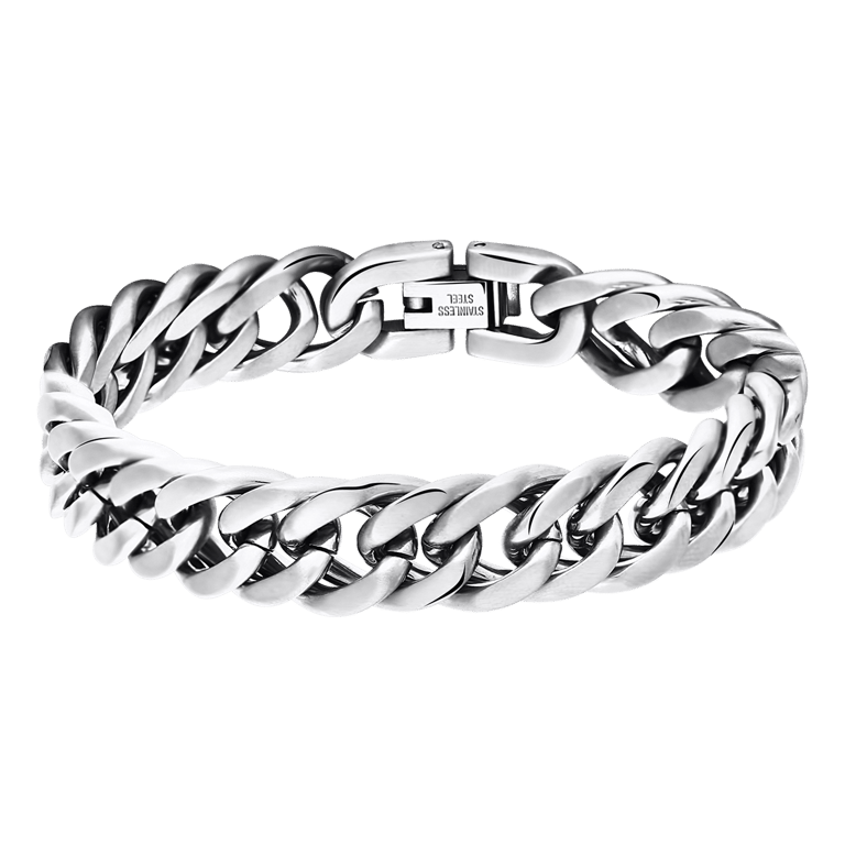 Herrenarmband aus Edelstahl mit mattem Kettenglied