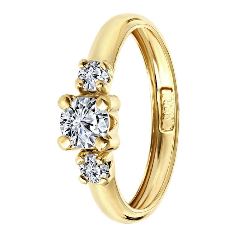 Ring, 585 Gelbgold, mit 3 Zirkoniasteinen