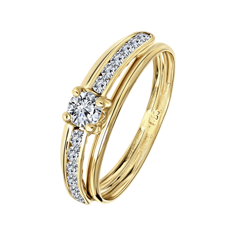 Ring, 585 Gelbgold, mit Zirkonia