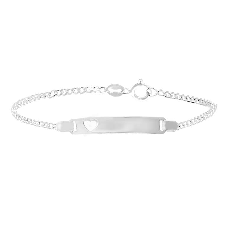 Kinderplattenarmband, 925 Silber, Herz