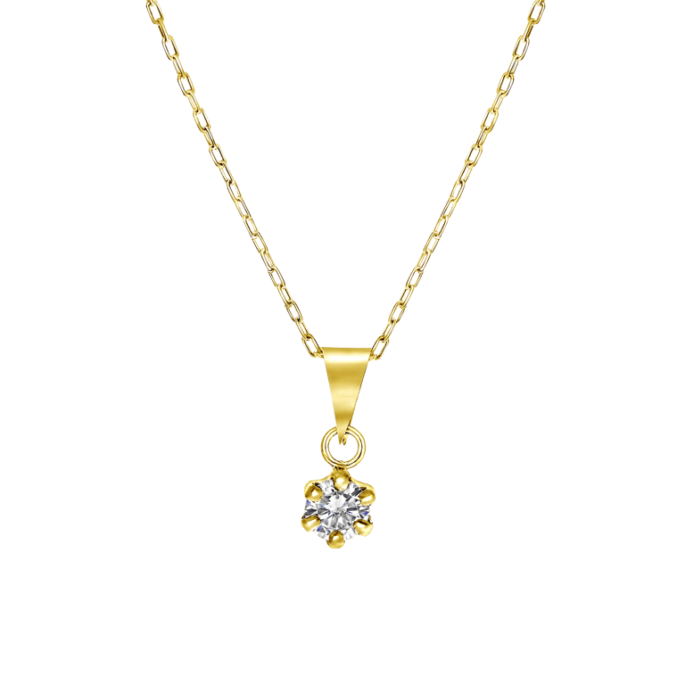 14 Karaat geelgouden ketting met zirkonia