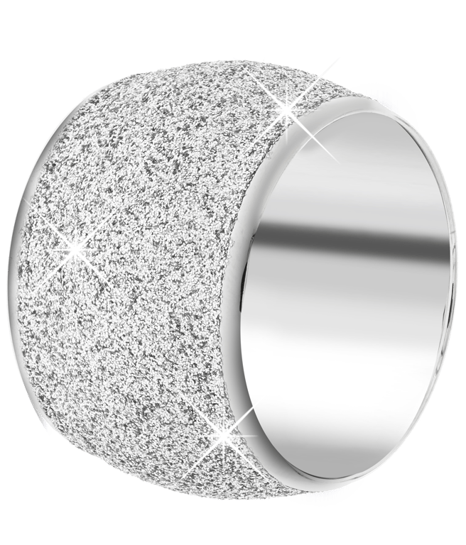 Stalen ring met silver mineral powder