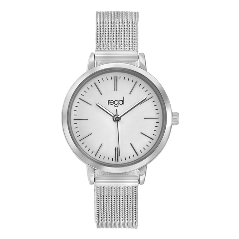 Regal mesh horloge met zilverkleurige band