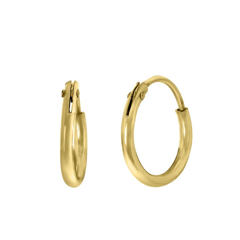 Zilveren oorbellen goldplated 10mm