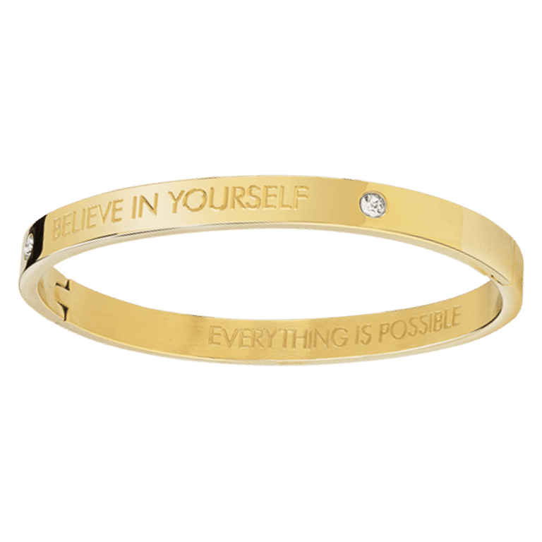 Bangle-Armreif aus Edelstahl von Guess mit Text ,,Believe"