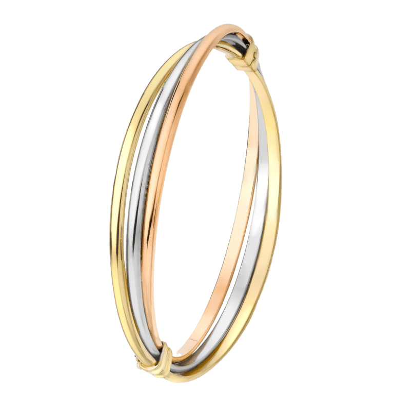 9 Karaat tricolor bangle 3-in-1