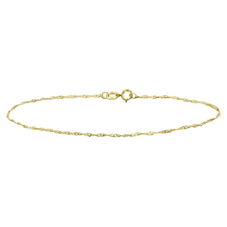 375 Gold gedrehtes Armband mit Gourmet-Gliedern