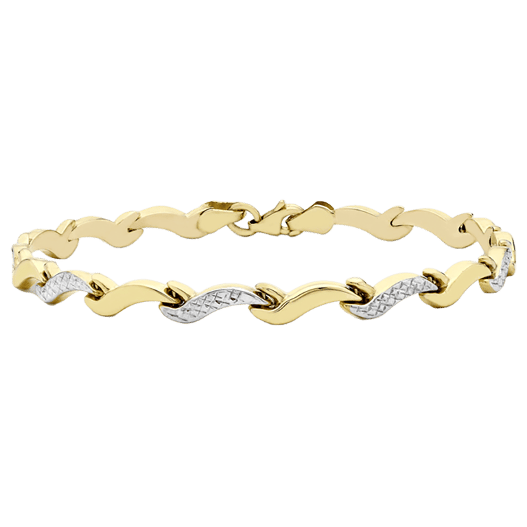 9 Karaat bicolor armband wave diamond cut