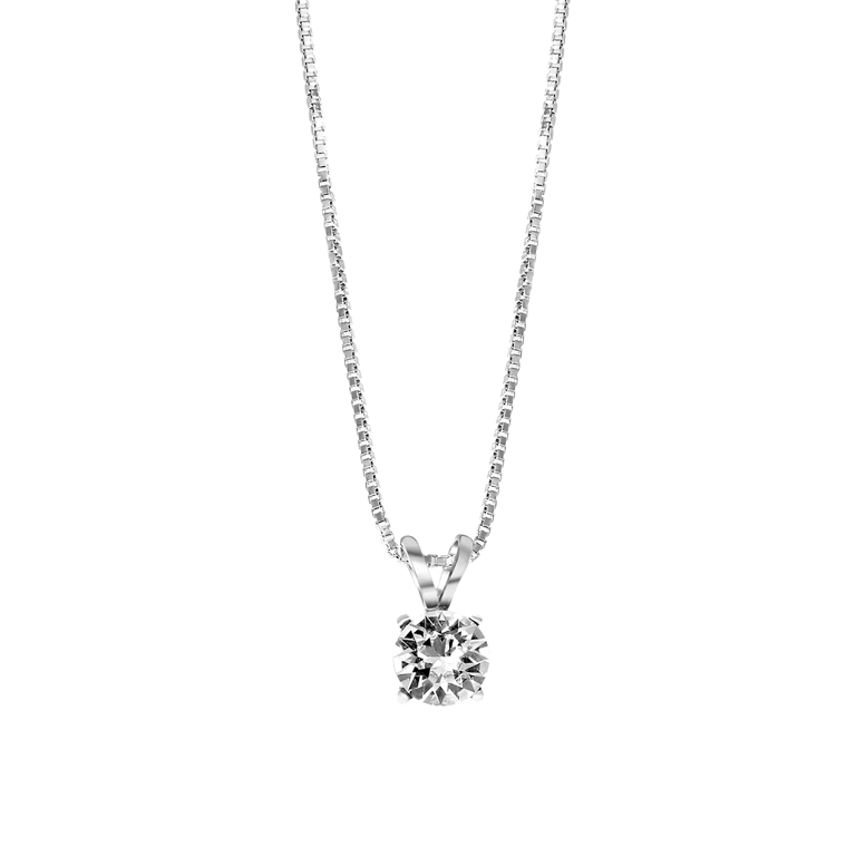 Zilveren ketting kristal white