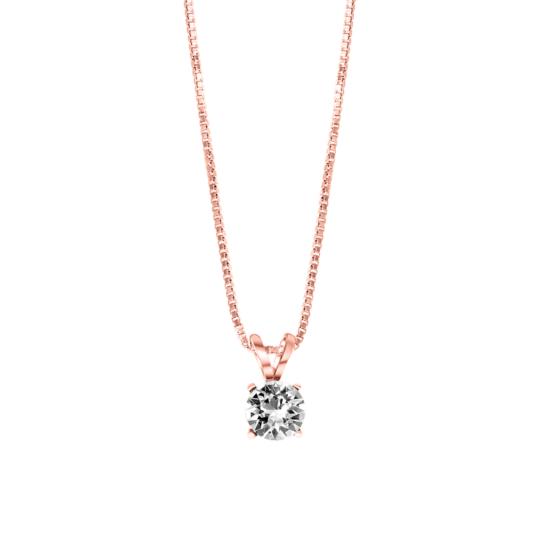 Zilveren ketting rose kristal white