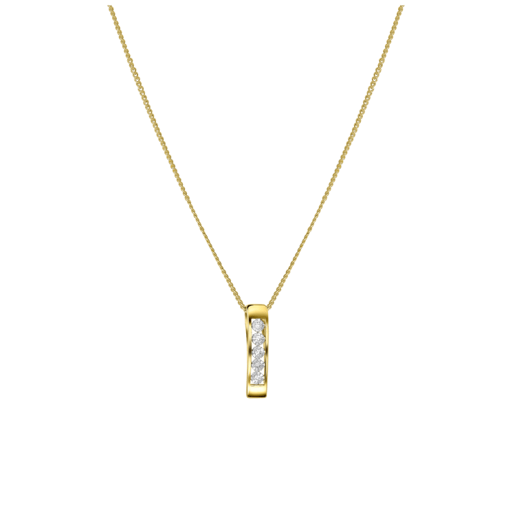 14 Karaat geelgouden ketting met diamant 0,01ct