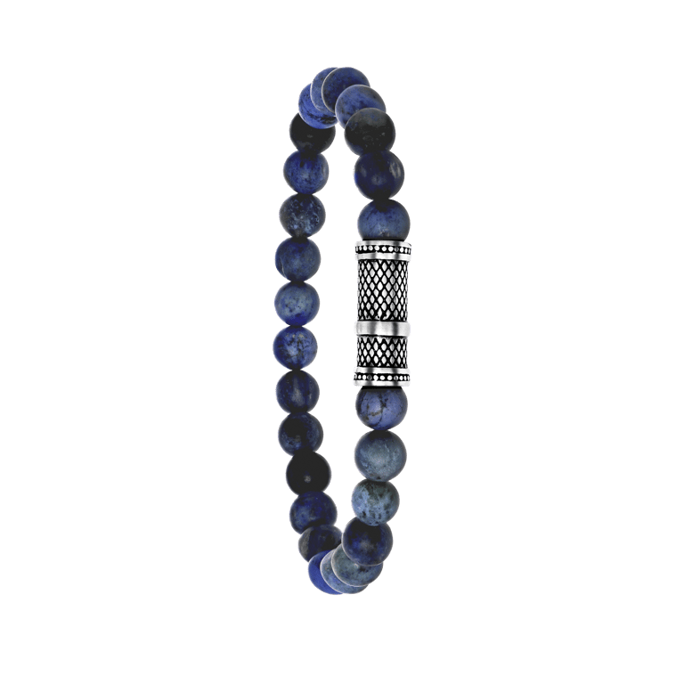 Stalen armband met dumortierite stenen