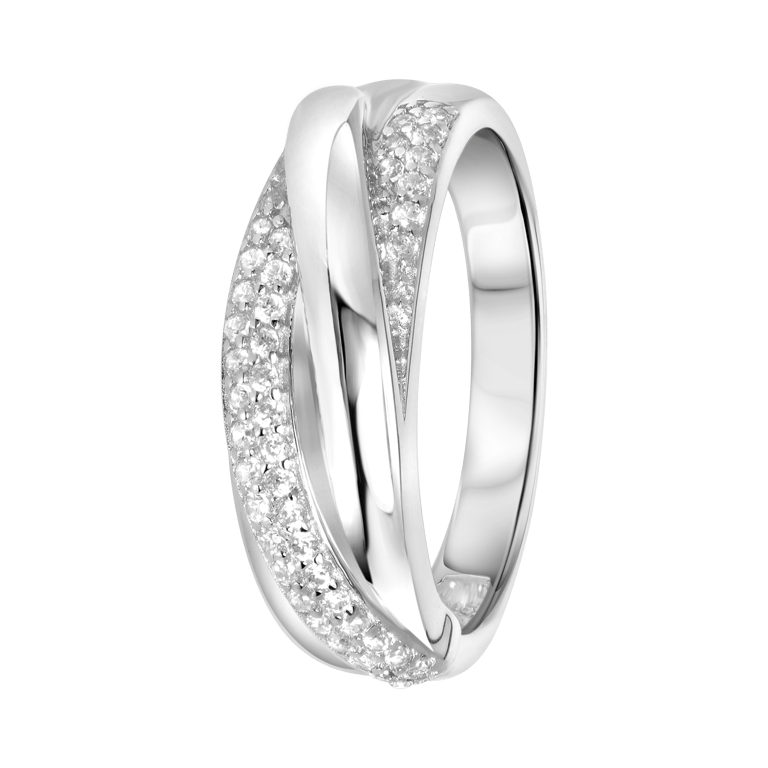 Zilveren ring met zirkonia