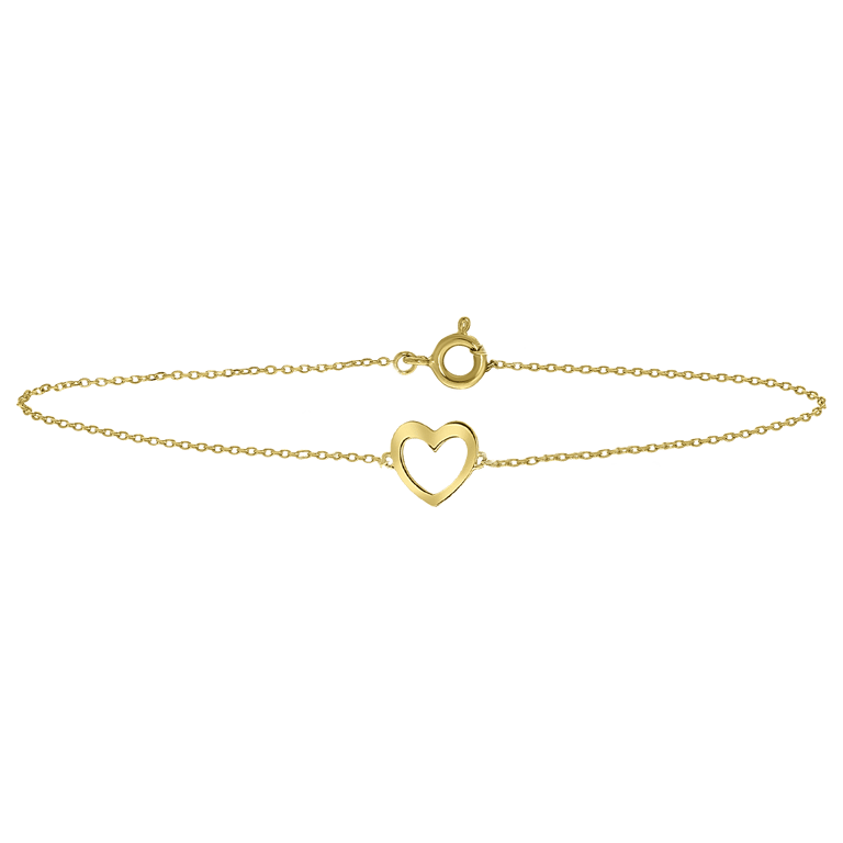 Armband aus 585 Gelbgold, eingearbeitetes Herz