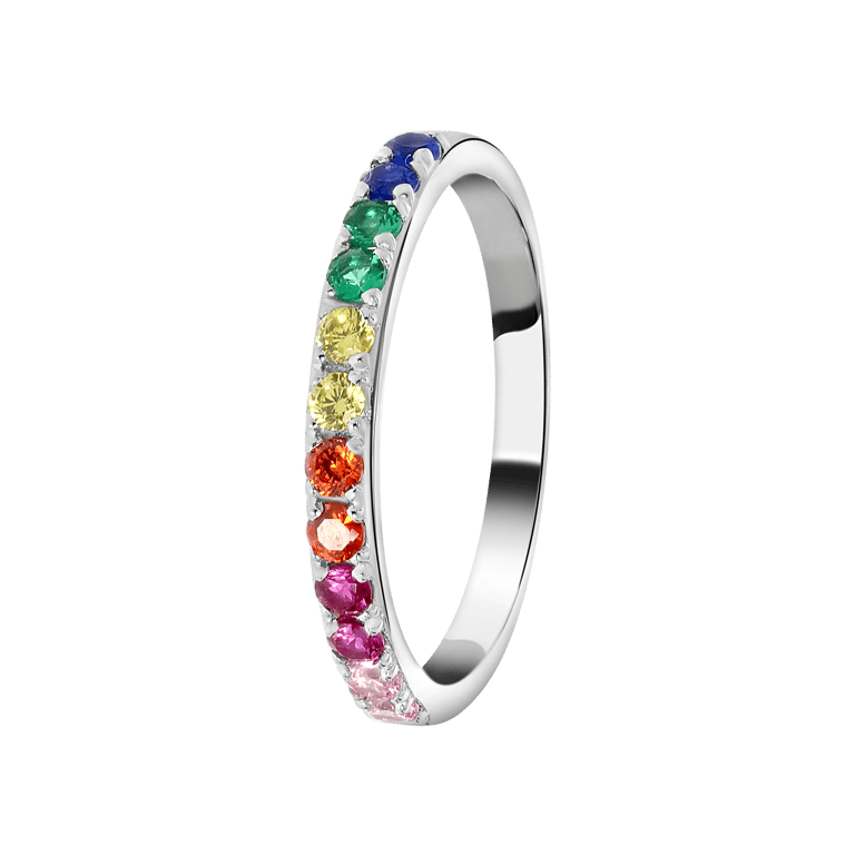 Zilveren ring zirkonia multi