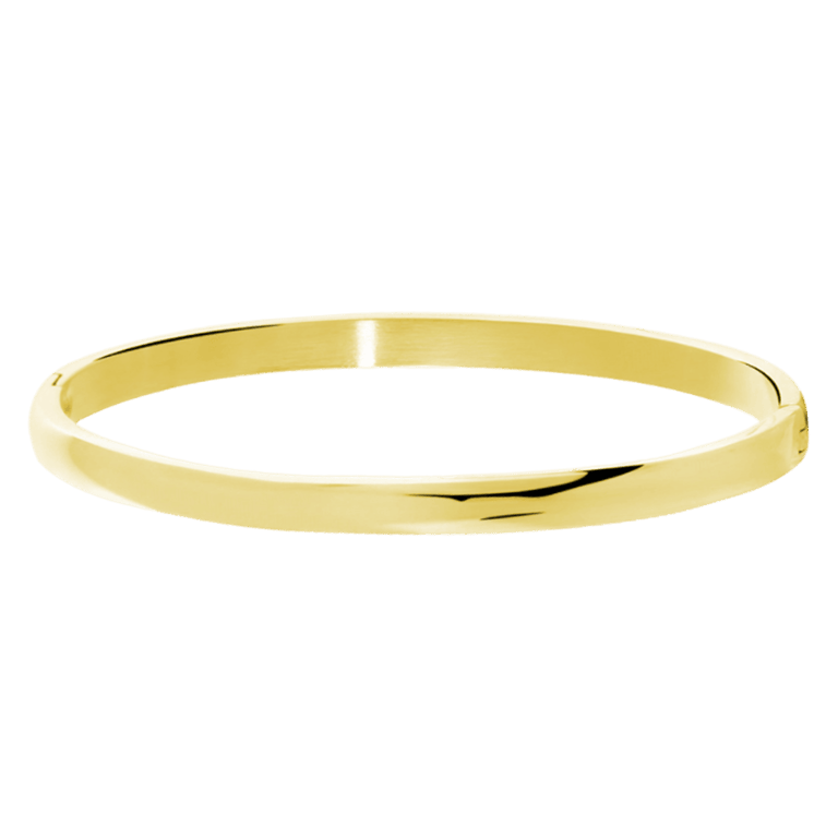 Bangle-Armreif aus Edelstahl, vergoldet, 5 mm