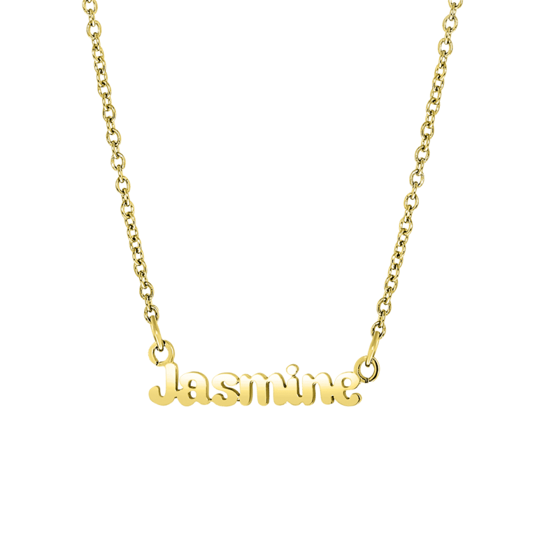 Stalen naamketting gold minimalistisch