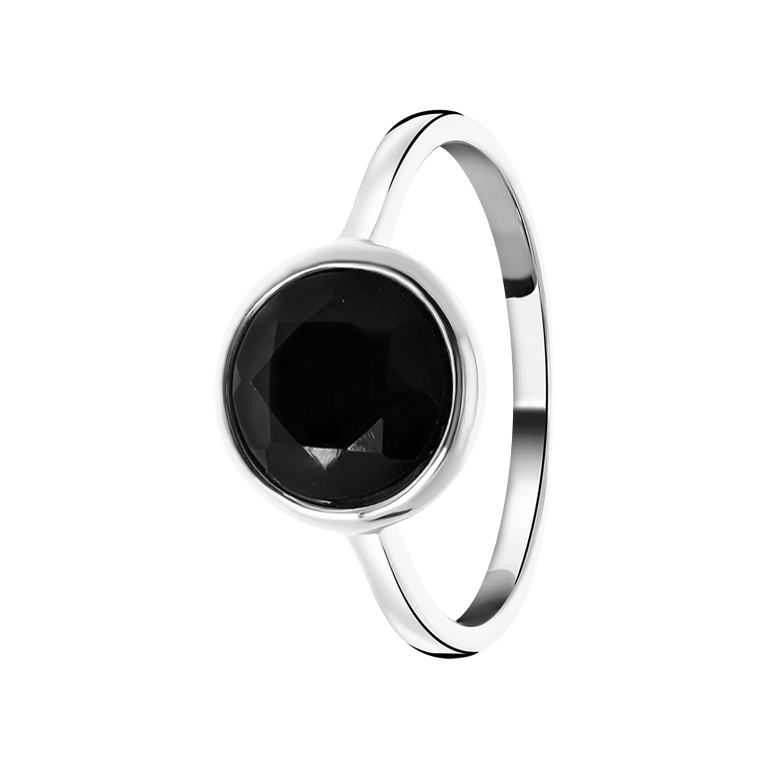 Ring aus 925 Silber, Edelstein schwarzer Onyx