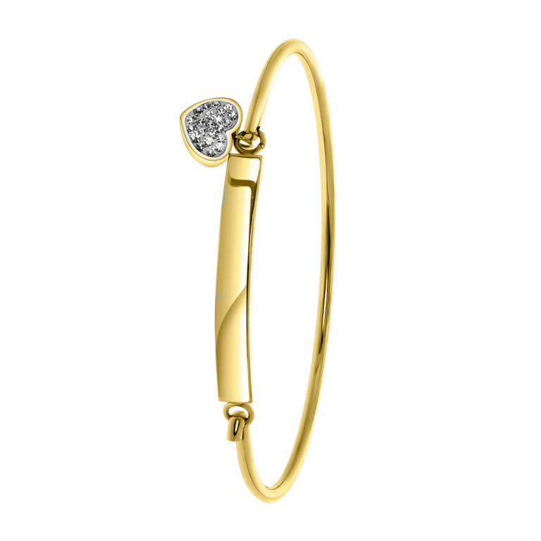 Stalen kinderarmband gold wit kristal