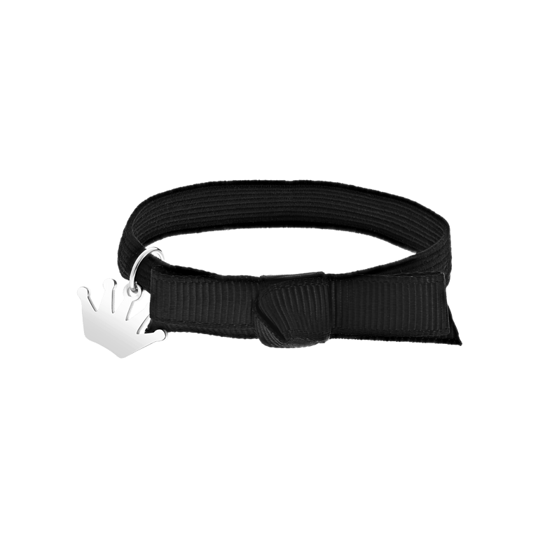 Elastisches Kinderarmband in Schwarz mit Kronen-Anhänger